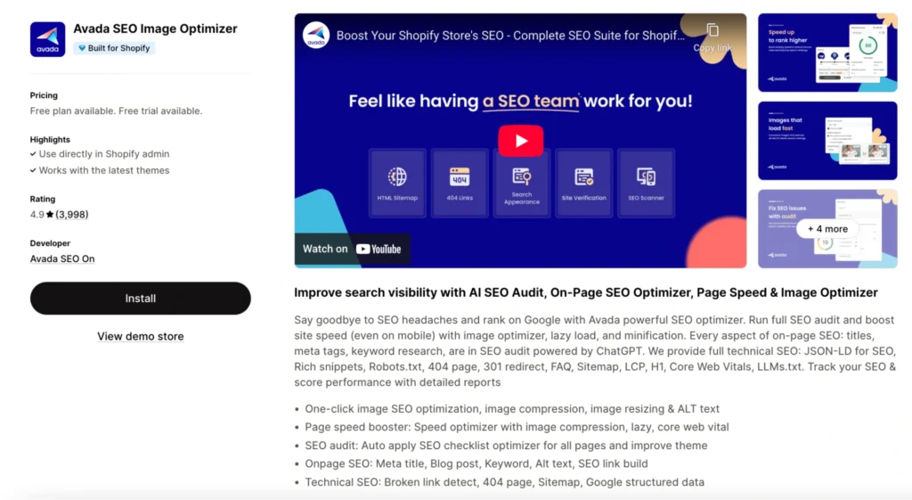 Avada SEO image optimization
